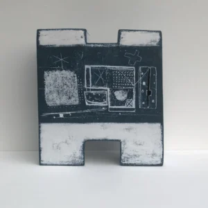 cobalt sculptural piece